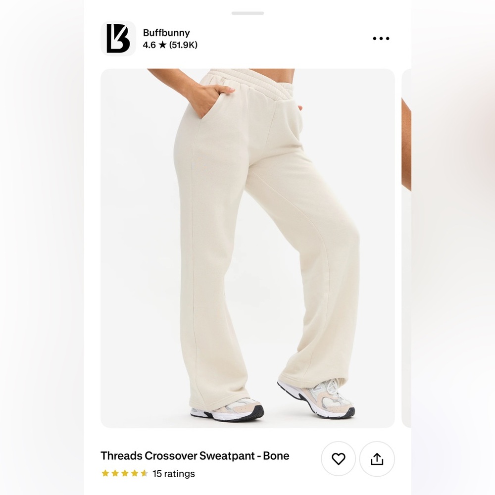 BuffBunny Threads Crossover Sweatpants Bone